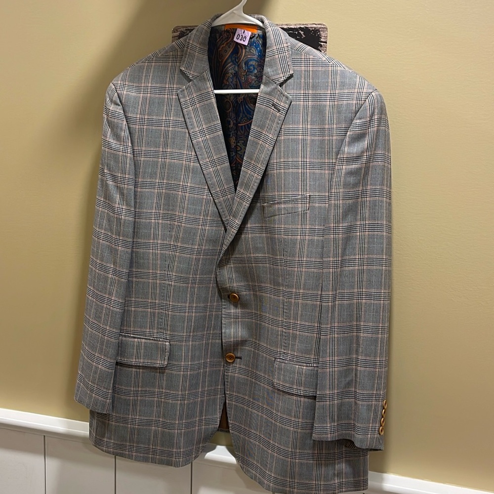 Tallia Men’s Blazer 48R 52%Silk 48% Wool